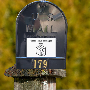 Mailbox Parcel Sticker WHITE background
