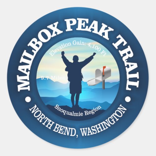 Mailbox Peak V Classic Round Sticker