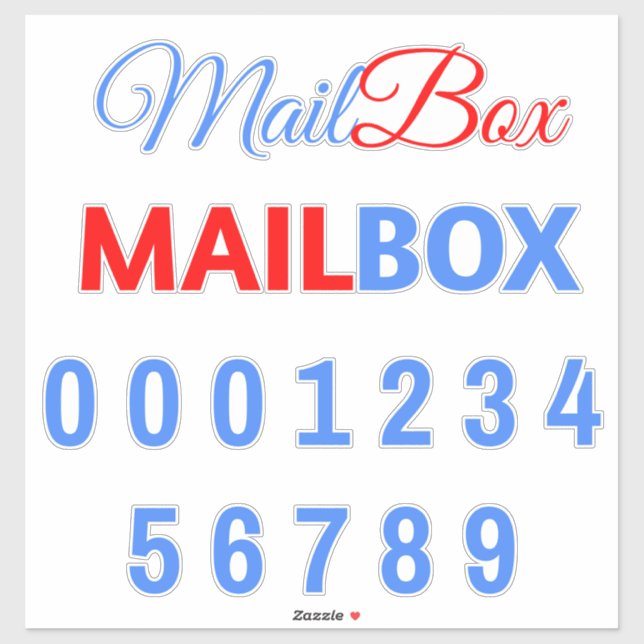 Mailbox Phrase With Numbers Sticker (Sheet)