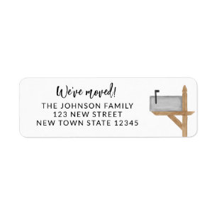 Mailbox We've Moved Return Address Label