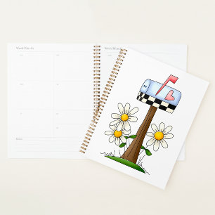 Mailbox with Daisies and Heart Flag Country Garden Planner