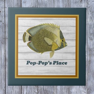 Mailed Butterflyfish in Teal and Gold with Name