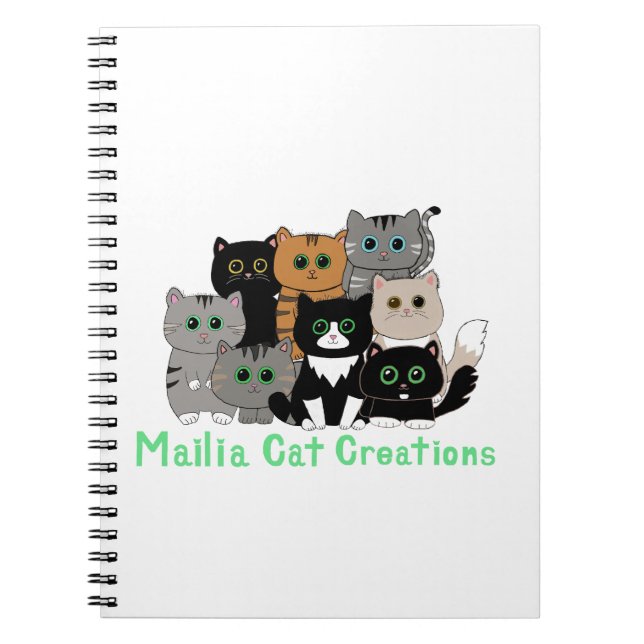 Mailia Cat Creations Cat Family Notebook (Front)