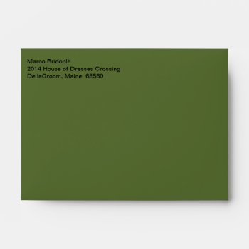 Mailing Formal Dark Olive Green Envelope by Kullaz at Zazzle