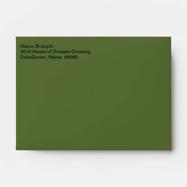 Mailing Formal Dark Olive Green Envelope (Front)