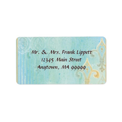 Mailing Labels - Fleur di Lys Damask 2 Blue