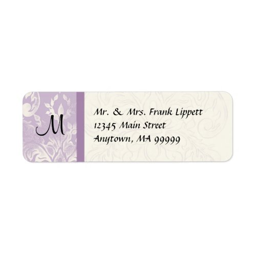 Mailing Labels - Fleur di Lys Damask - Lavender