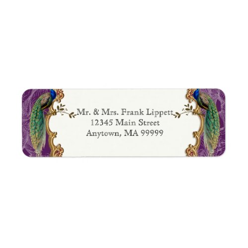 Mailing Labels - Golden Peacock & Calligraphy