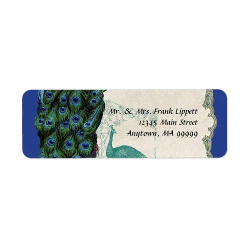 Mailing Labels - Vintage Peacock & Feathers 5