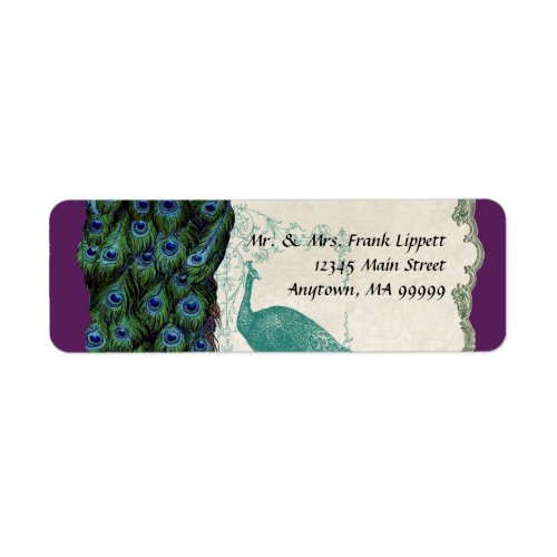 Mailing Labels - Vintage Peacock & Feathers 5