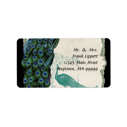 Mailing Labels - Vintage Peacock & Feathers 5