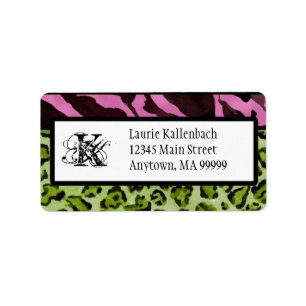 Mailing Labels - Zebra 'n Leopard Monogrammed