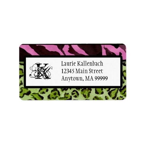 Mailing Labels - Zebra 'n Leopard Monogrammed