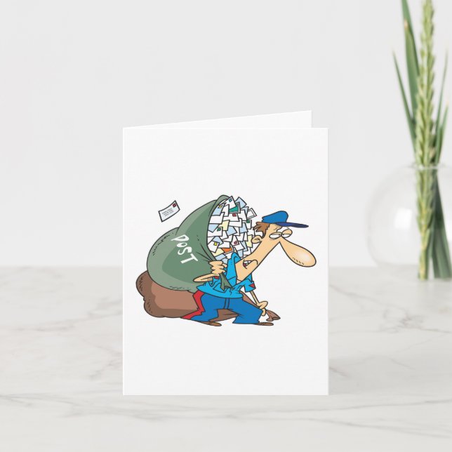 Mailman Carrying A Large Sack Holiday Card (Front)