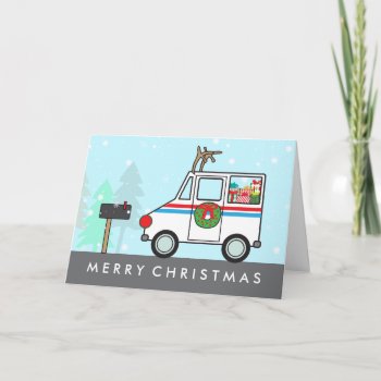 Mailman Mail Lady Christmas Holiday Thank You by HollyShop at Zazzle