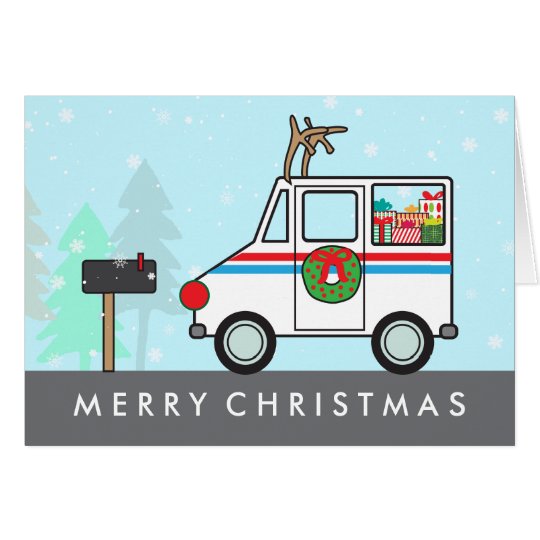 Mailman Mail Lady Christmas Holiday Thank You Card 