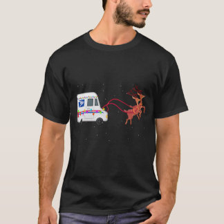 Mailman Postal Worker Mail Truck Funny Christmas T-Shirt