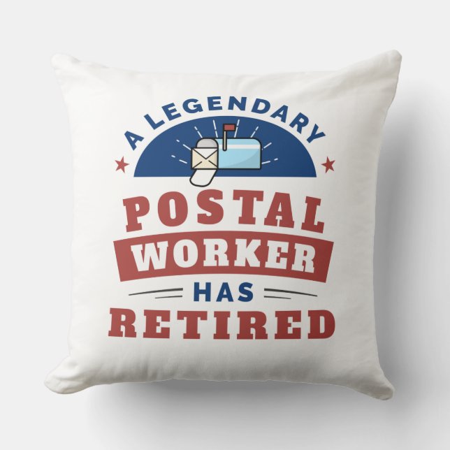 Mailman Retirement Pensioner Postal Worker Throw Pillow (Front)