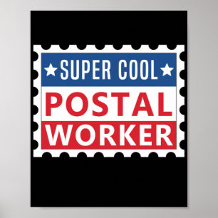 Mailman Super Cool Postal Worker Stamp Poster