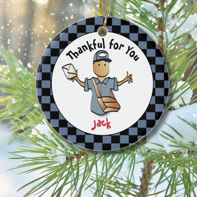 Mailman Thank You Gift - Postal Worker Keepsake    Ceramic Ornament (Creator Uploaded)