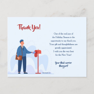 Mailman Thank You Post Card