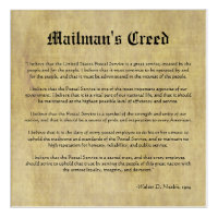Mailman's Creed Letter Carrier Gift