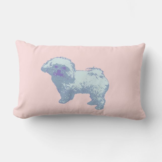 Maime the fluffy dog lumbar pillow (Front)