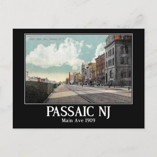 Main Ave Passaic New Jersey Vintage Postcard