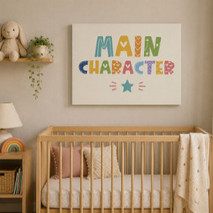Main Character Colorful Typography Faux Canvas Print