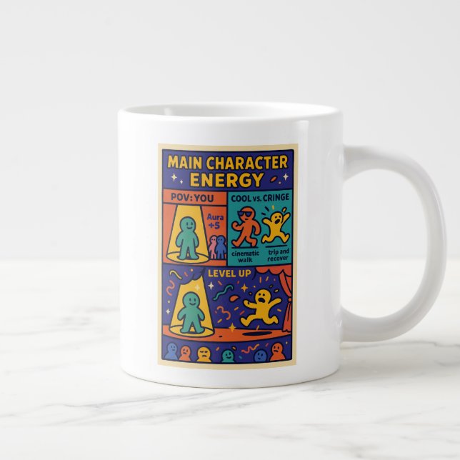 Main Character Energy Giant Coffee Mug (Right)