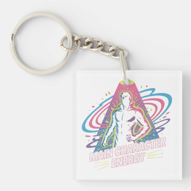 main character energy keychain (Front)