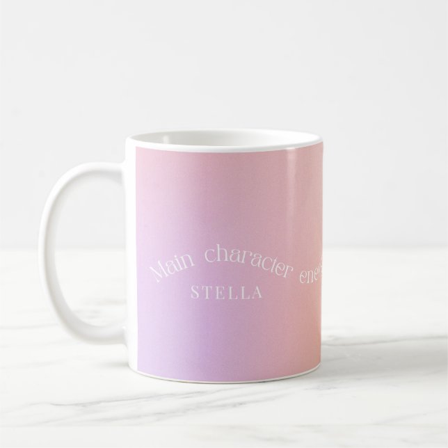 Main character energy pastel aura modern elegant coffee mug (Left)