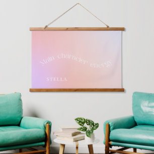 Main character energy pastel aura modern elegant hanging tapestry