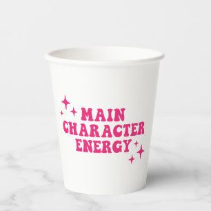 Main Character Energy Pink Paper Cups