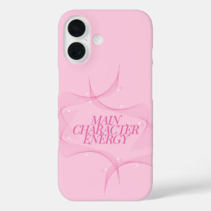 Main Character Energy Pink Quote iPhone 16 Case