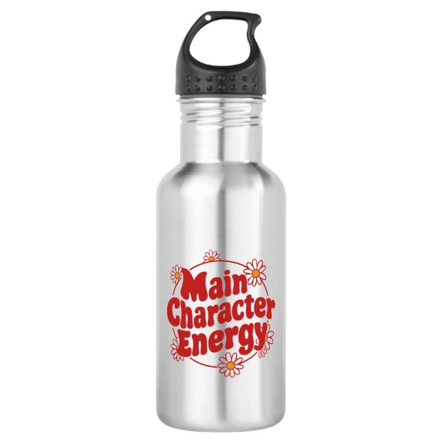 Main character energy stainless steel water bottle (Front)