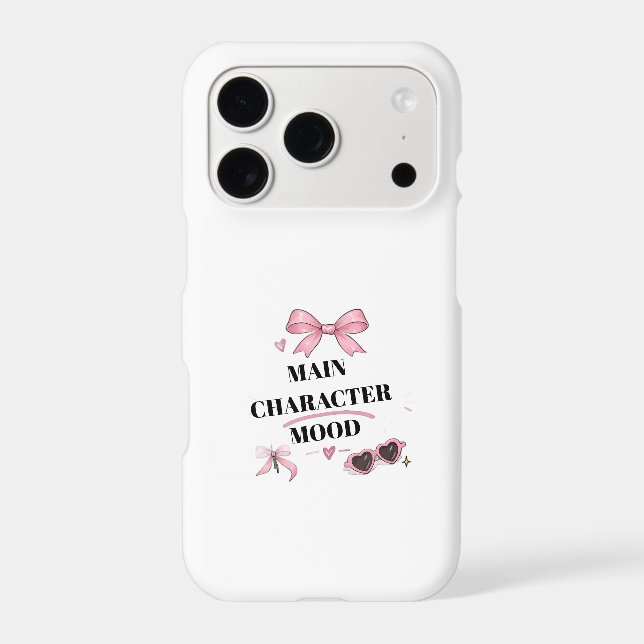 Main Character Mood Coquette Pink Bow Phone Case (Back)