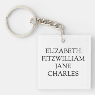 Main Characters Pride and Prejudice Jane Austen Keychain