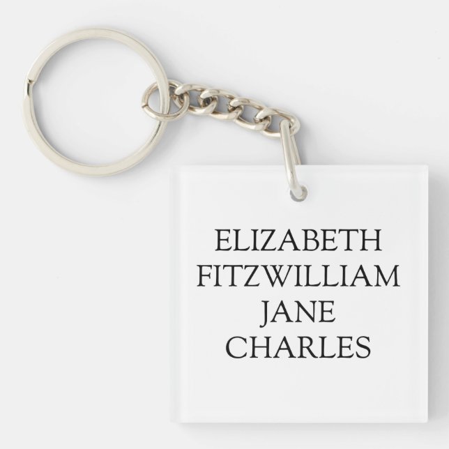 Main Characters Pride and Prejudice Jane Austen Keychain (Front)