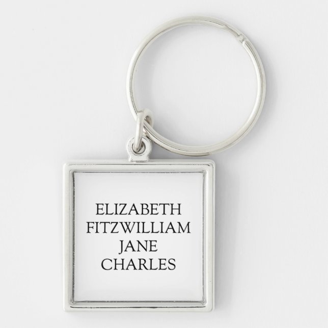 Main Characters Pride and Prejudice Jane Austen Keychain (Front)