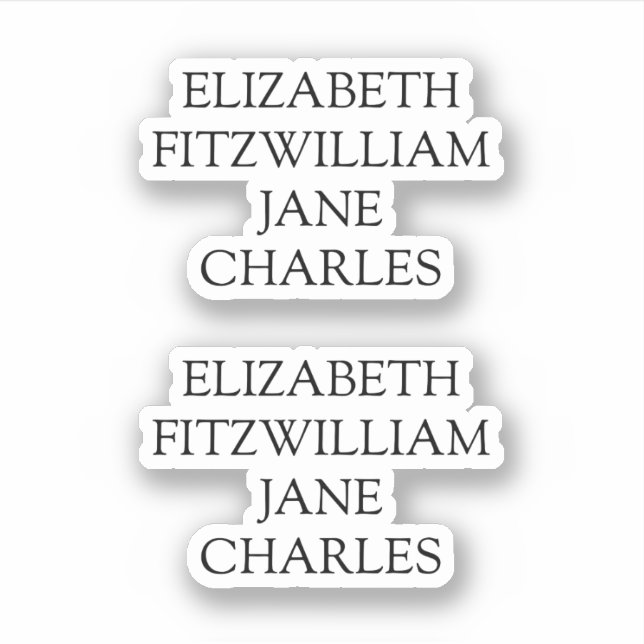Main Characters Pride and Prejudice Jane Austen Sticker (Front)