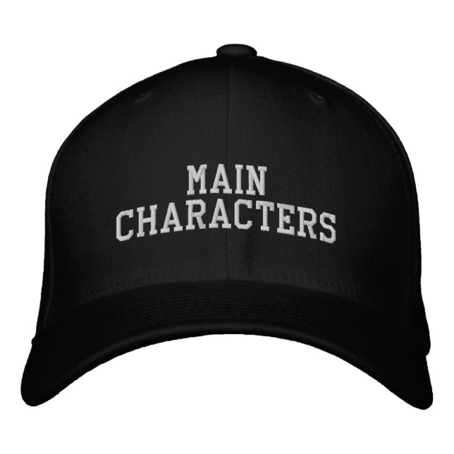 'Main Characters' Wedding Photographs Bachelor Fun Embroidered Baseball Cap (Front)