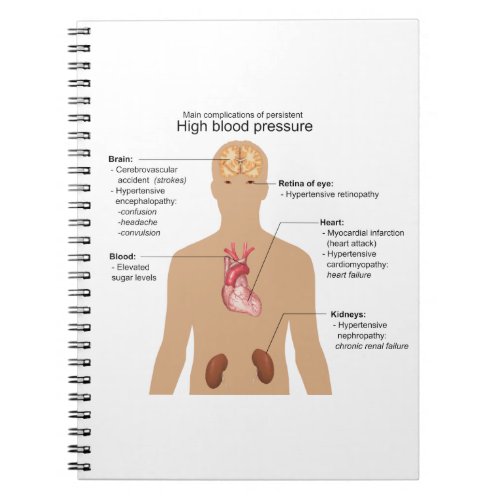 Main Complications of High Blood Pressure Chart Notebook