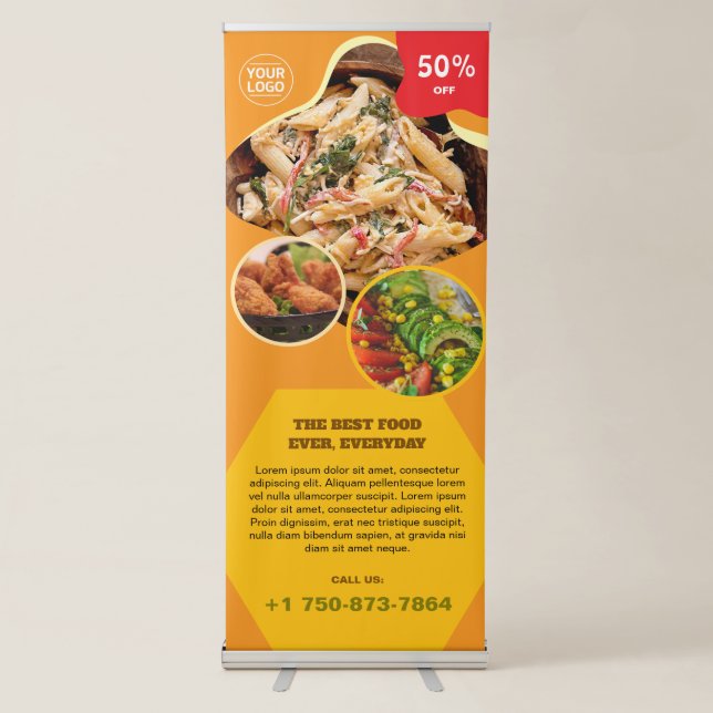 Main Dish Custom Vertical Retractable Banner (Front)