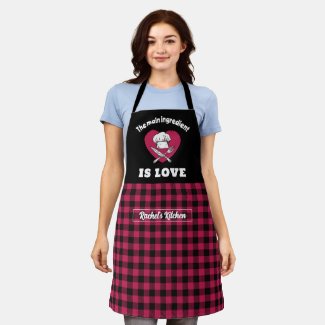 Main Ingredient Is Love Red Black Plaid Pattern