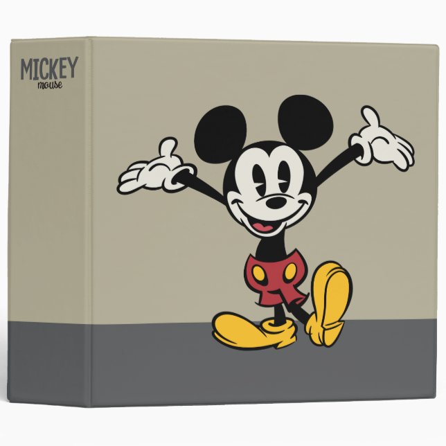 Main Mickey Shorts | Arms Up 3 Ring Binder (Front/Spine)