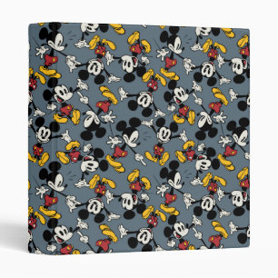 Main Mickey Shorts   Blue Icon Pattern 3 Ring Binder