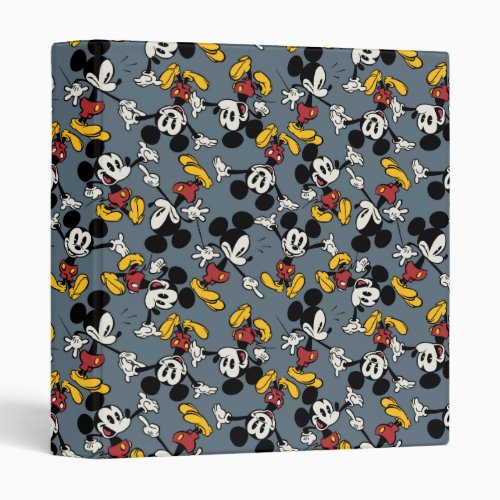 Main Mickey Shorts  Blue Icon Pattern 3 Ring Binder