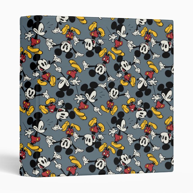 Main Mickey Shorts | Blue Icon Pattern 3 Ring Binder (Front/Spine)