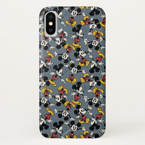 Main Mickey Shorts  Blue Icon Pattern iPhone X Case